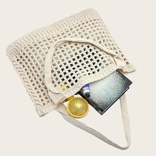 Crochet Beach Tote Bag for Women – Stylish Knit Bag for Travel & Daily Use