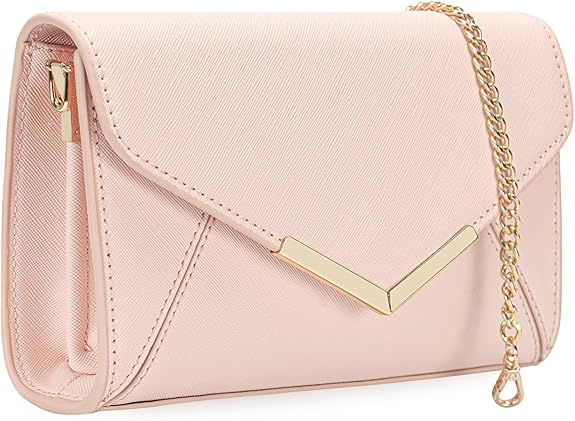 Envelope Clutch for Women – Faux Leather Foldover Evening Purse for Events