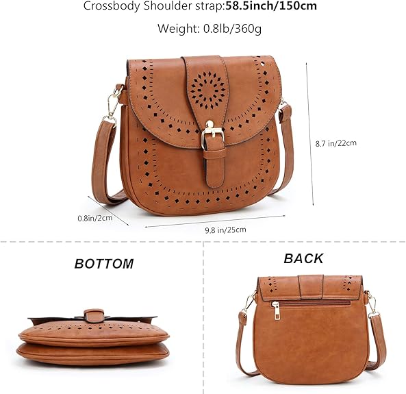 Vintage Hollow PU Leather Crossbody Bag for Women – Elegant Shoulder Handbag