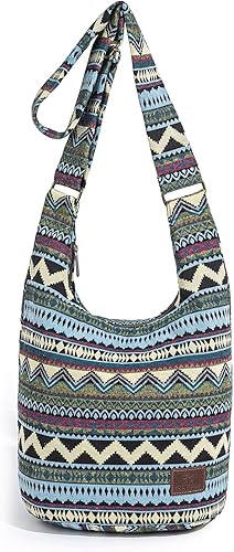 Handmade Hippie Crossbody Bag for Women – Large Canvas Sling with Zip