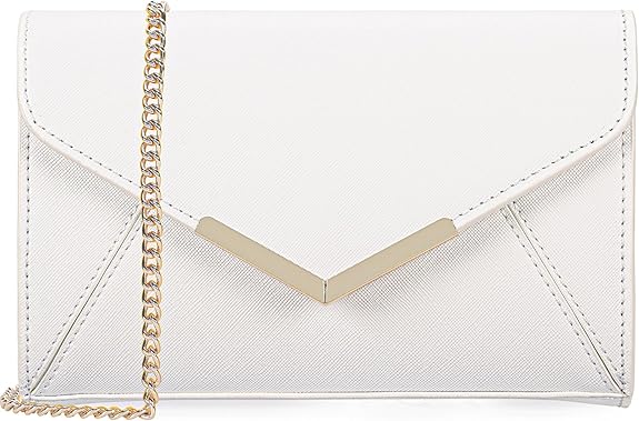 Envelope Clutch for Women – Faux Leather Foldover Evening Purse for Events
