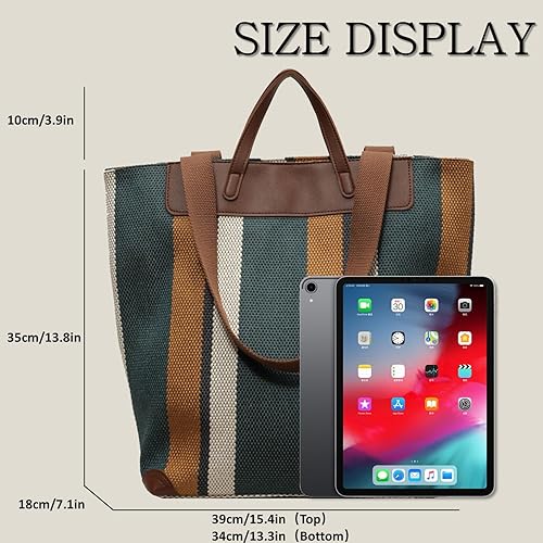 Large Canvas Tote Bag for Women – Laptop Compartment, Office & Daily Use