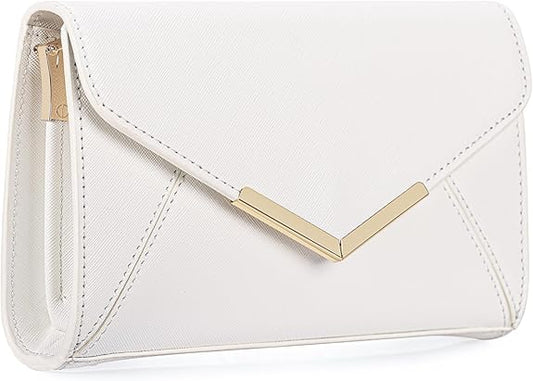 Envelope Clutch for Women – Faux Leather Foldover Evening Purse for Events