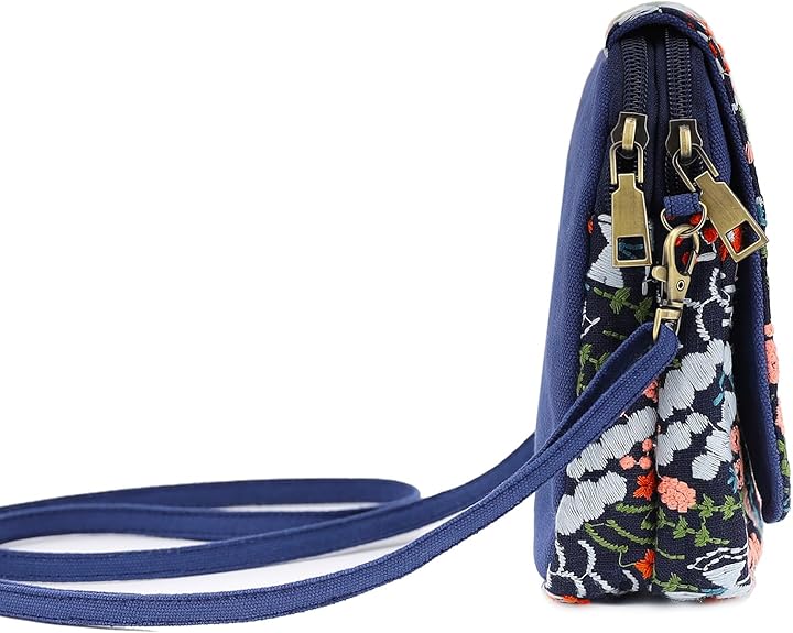 Embroidered Mini Crossbody Bag – Small Wristlet Purse & Phone Pouch for Women