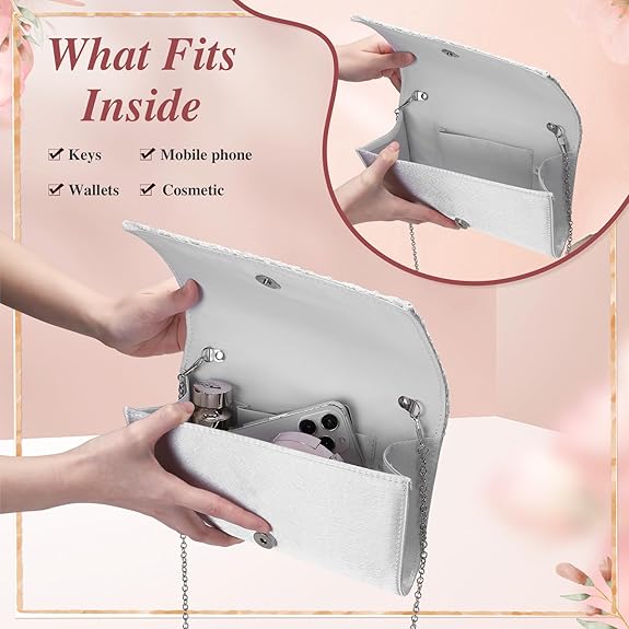 Elegant Floral Lace Clutch – Evening Envelope Bag for Wedding & Party