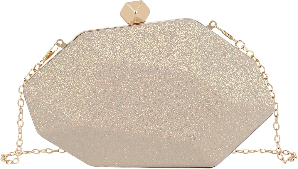 Geometric Metal Clutch for Women – Lattice Pattern Evening Chain Purse