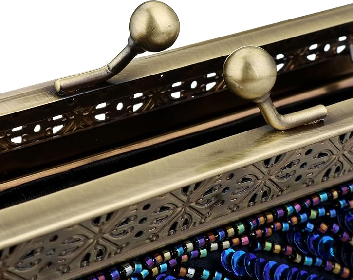 Sequin Beaded Peacock Clutch – Vintage Evening Bag for Women & Weddings