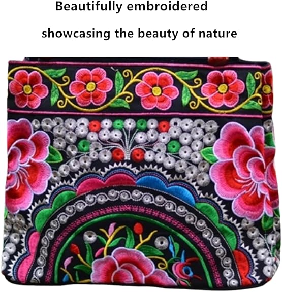 Hobo Crossbody Bag – Vintage Boho Embroidered Ethnic Shoulder Tote Purse