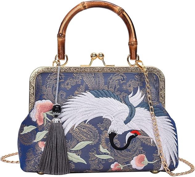 Embroidered Jacquard Evening Bag – Retro Chinese Style Clutch with Chain