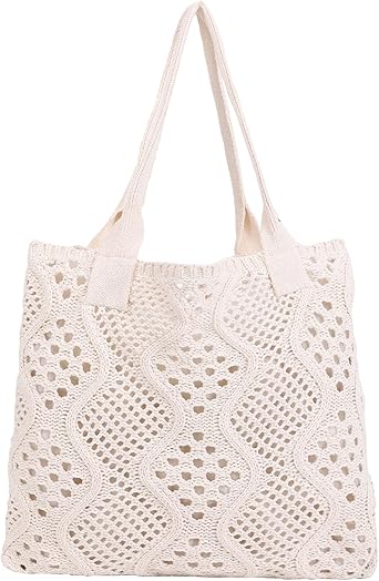 Summer Crochet Bag for Women – Large Boho Knit Beach Shoulder Tote