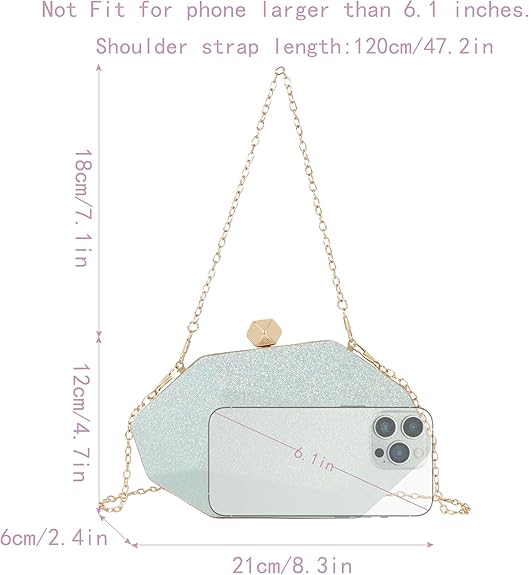 Geometric Metal Clutch for Women – Lattice Pattern Evening Chain Purse