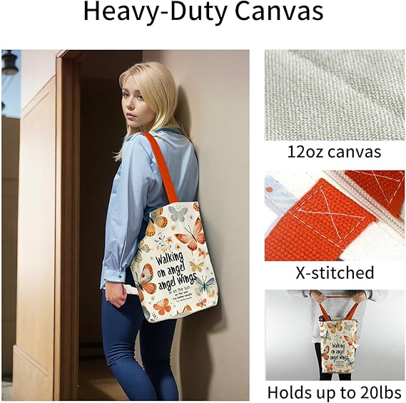 Zippered Canvas Tote Bag for Women – Everyday, Work & Grocery Use