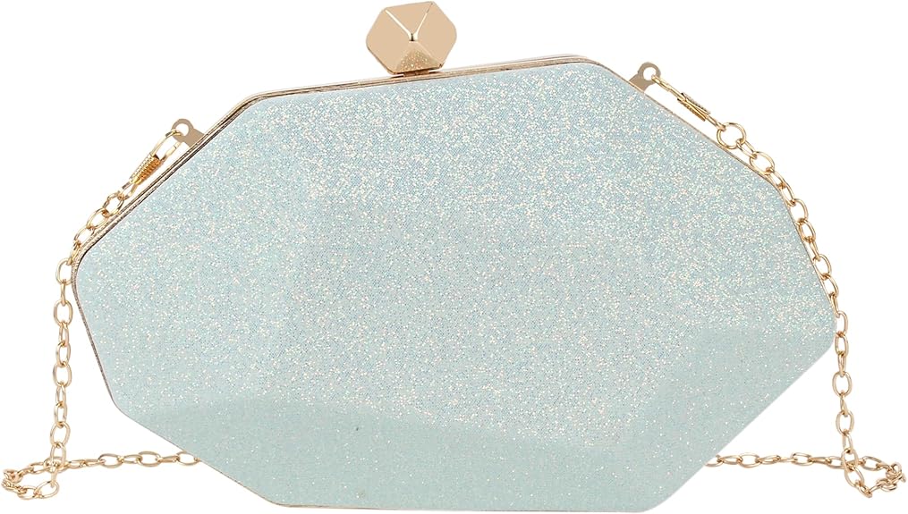 Geometric Metal Clutch for Women – Lattice Pattern Evening Chain Purse