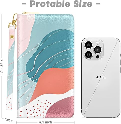 Women's RFID Clutch Wallet – Travel Wristlet with Phone and Card Slots