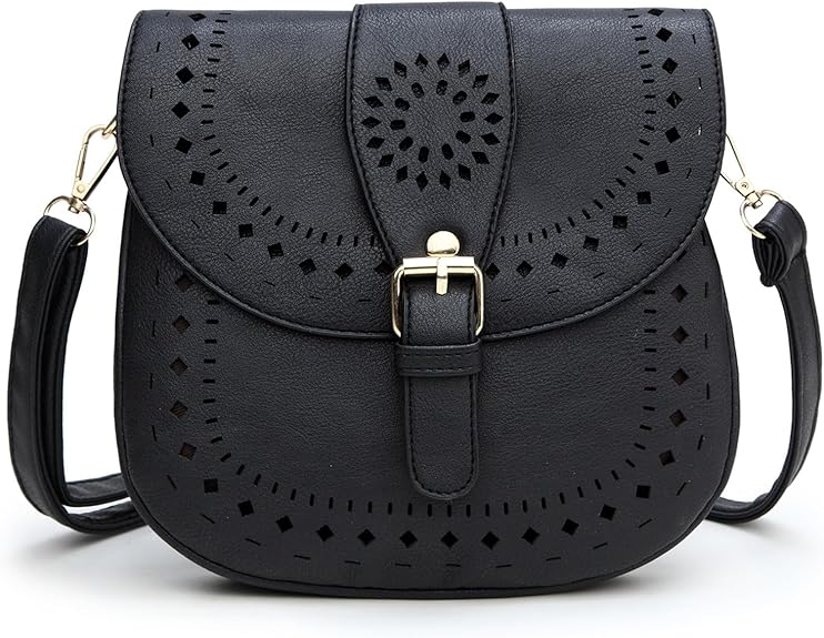 Vintage Hollow PU Leather Crossbody Bag for Women – Elegant Shoulder Handbag