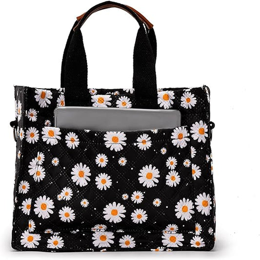 Cherry Canvas Tote Bag for Women – Cute Multi-Pocket Shoulder Purse for Work & Travel