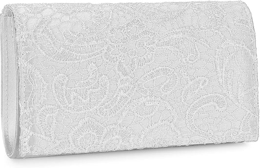 Elegant Floral Lace Clutch – Evening Envelope Bag for Wedding & Party
