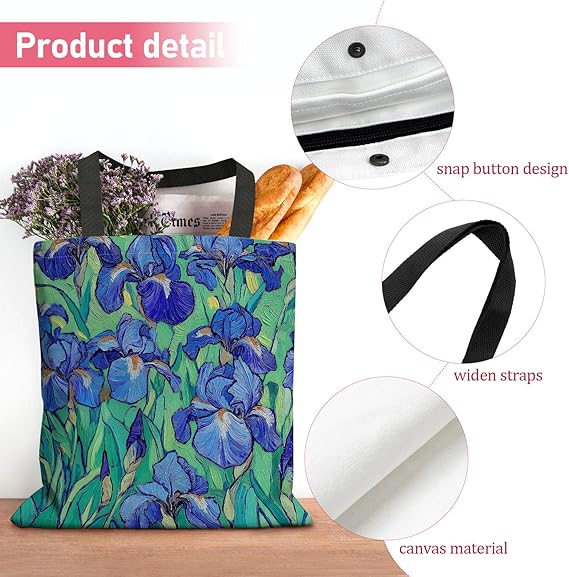 Canvas Tote Bag for Women with Zipper & Inner Pocket – Work or Shopping Use