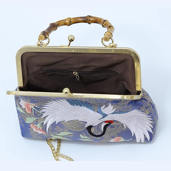 Embroidered Jacquard Evening Bag – Retro Chinese Style Clutch with Chain