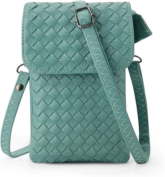 Mini Crossbody Phone Purse for Women – Woven Travel Wallet Bag