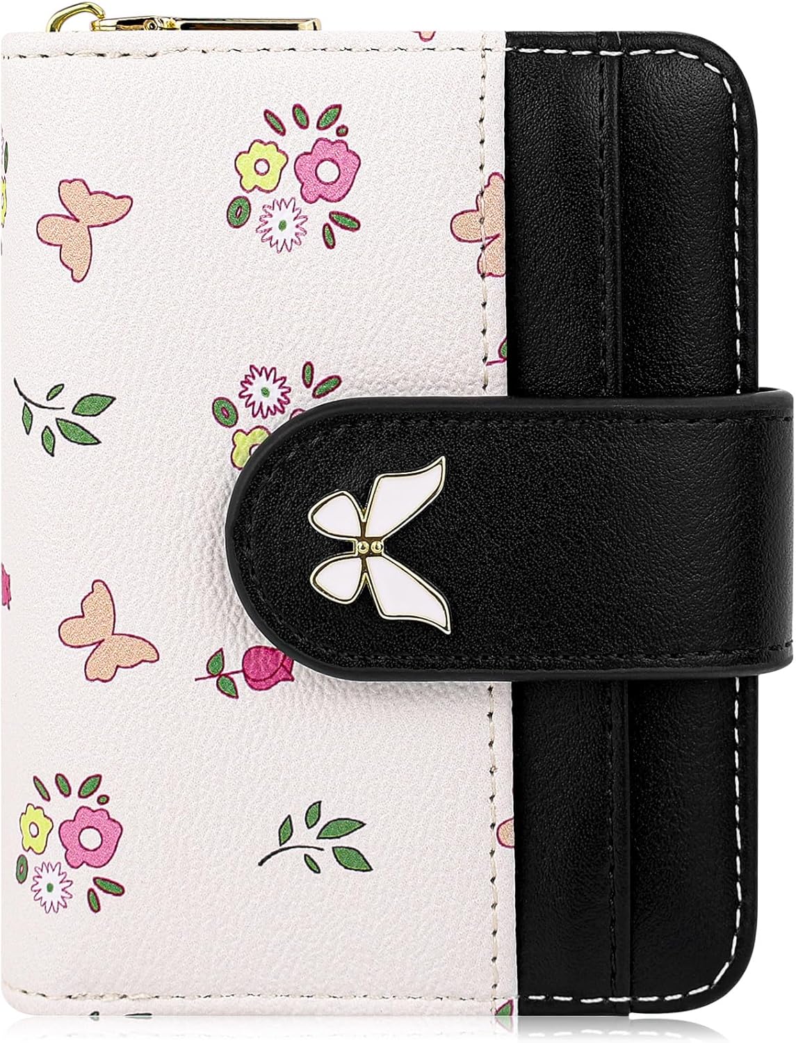 Cute Slim Pink Wallet for Women – Small Kawaii Flower Card Holder