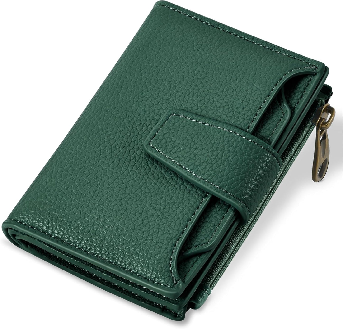 RFID Wallet for Women – Slim Bifold Card Holder with Zipper & ID Window