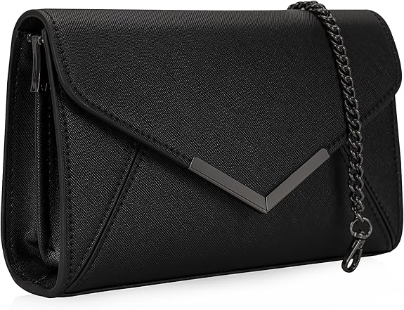 Envelope Clutch for Women – Faux Leather Foldover Evening Purse for Events