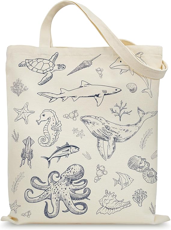 Reusable Canvas Tote Bag with Pockets – Shopping & Grocery Bag for Women