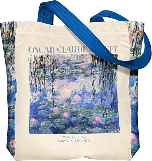 Large Canvas Tote Bag for Women – Aesthetic 14×16×3.5" with Pocket