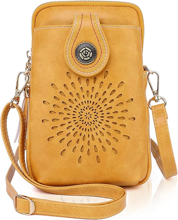 Small Crossbody Bag for Women – Vegan Leather Phone Purse with Tassels