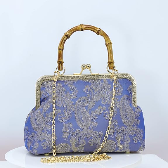 Embroidered Jacquard Evening Bag – Retro Chinese Style Clutch with Chain