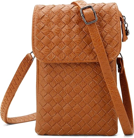 Mini Crossbody Phone Purse for Women – Woven Travel Wallet Bag