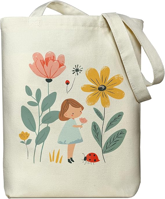 Canvas Tote Bag for Women – Aesthetic Zipper Bag for Work, Travel & Shopping