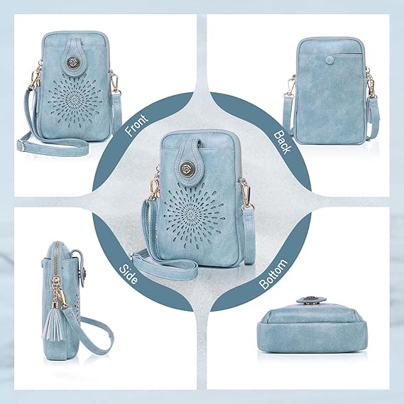 Small Crossbody Bag for Women – Vegan Leather Phone Purse with Tassels