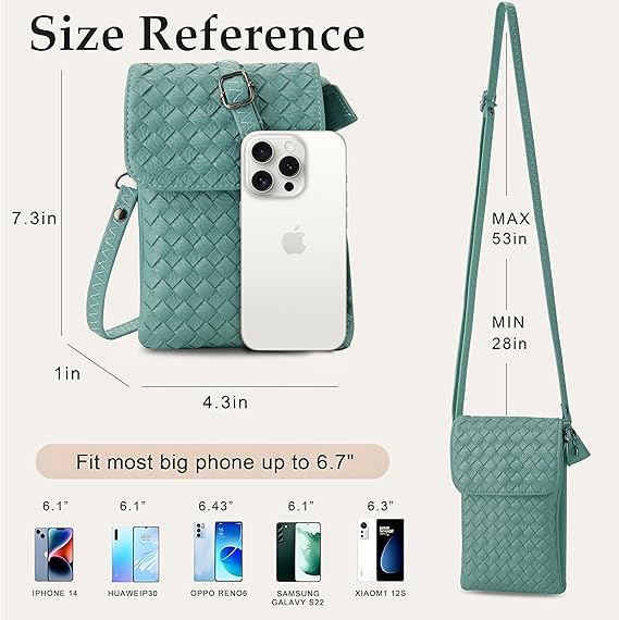 Mini Crossbody Phone Purse for Women – Woven Travel Wallet Bag