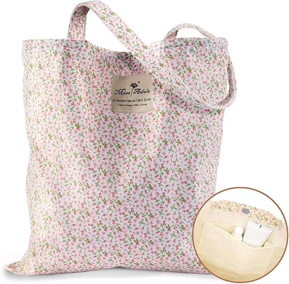Reusable Cotton Tote Bag for Women – Travel, Gym, Work Shoulder Bag
