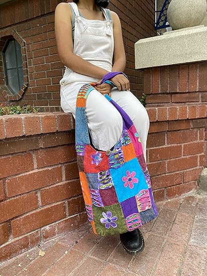Razor Cut Hippie Sling Bag – Bohemian Patchwork Crossbody Purse