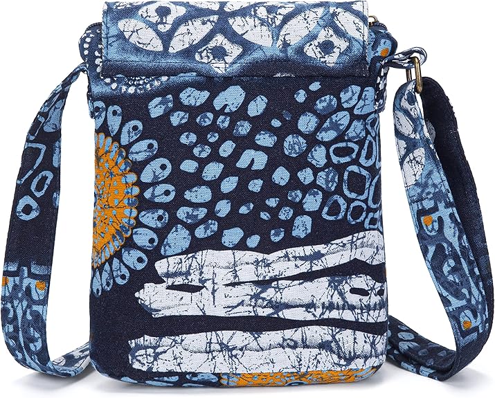 Retro Boho Canvas Crossbody Bag – Small Hippie Shoulder Handbag for Women