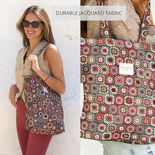 Large Boho Tote Bag for Women – Animal-Free Shoulder Purse for Daily Use