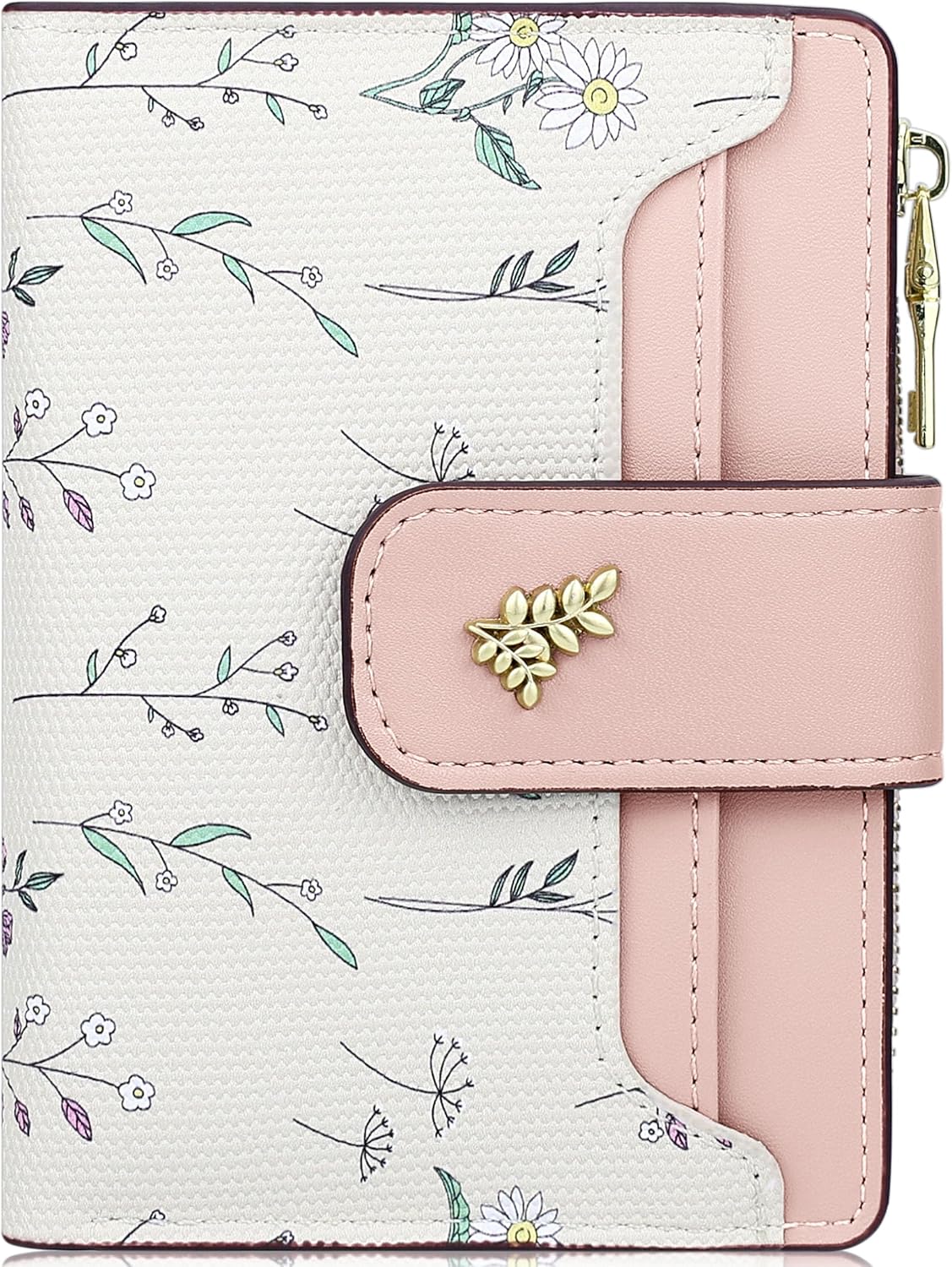 Cute Slim Pink Wallet for Women – Small Kawaii Flower Card Holder
