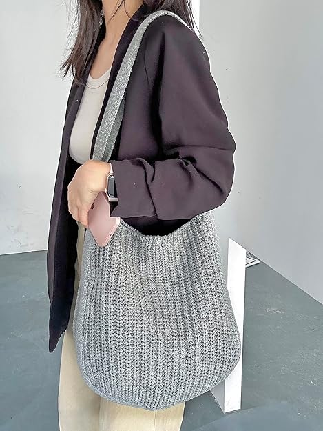 Crochet Tote Bag for Women – Cute Knit Shoulder Bag, Gift-Ready, Daily Use